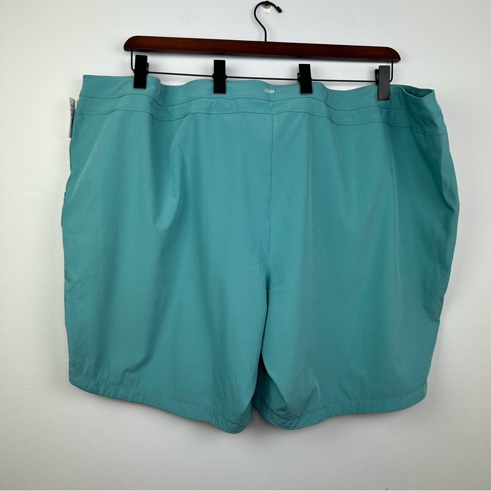 Zuda board athletic lightweight shorts plus size 5X Teal quick dry stretch NWT